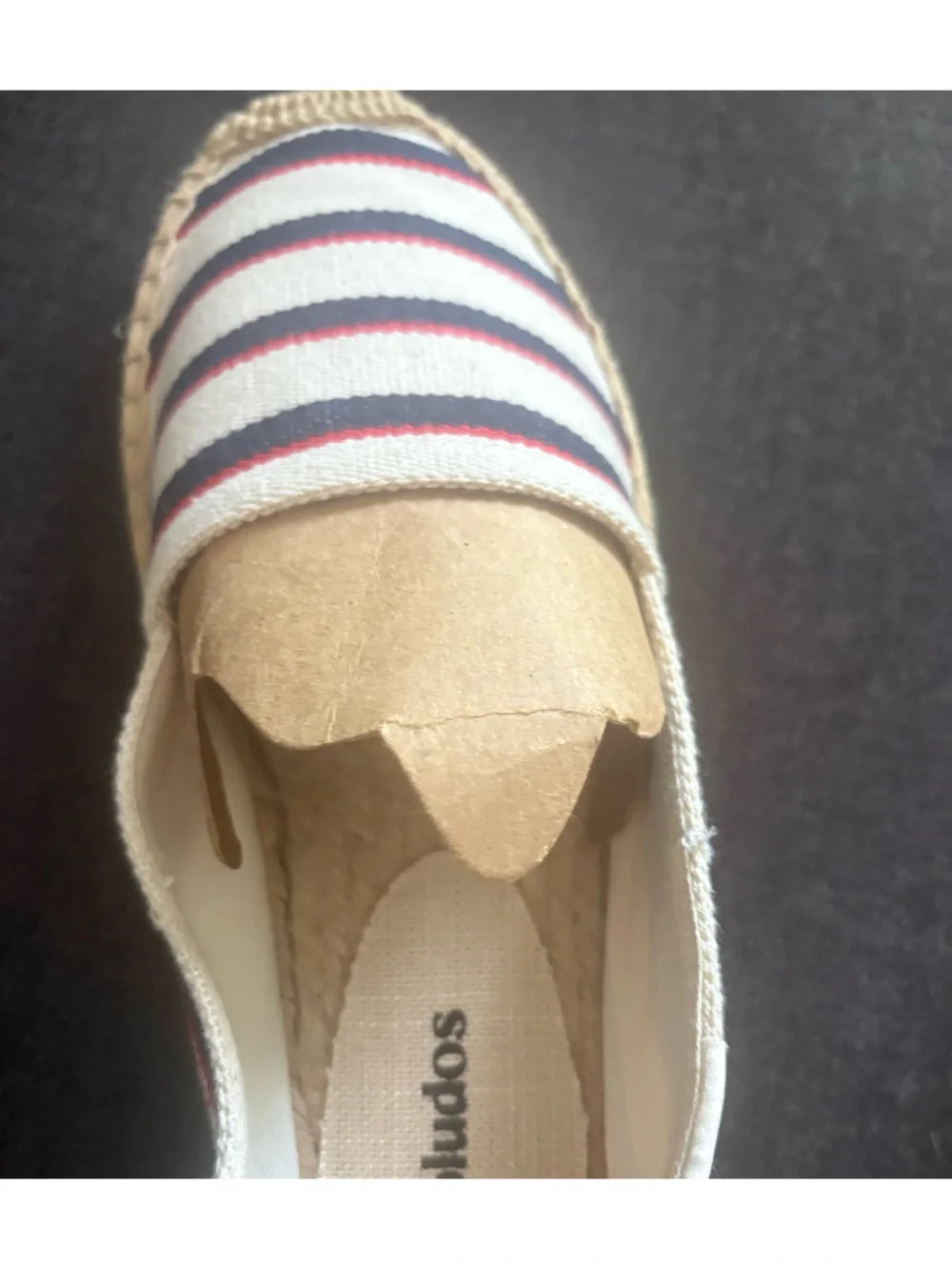 NEW Soludos Striped Canvas Espadrille Slip-On Shoes Navy Red White Size 5-5.5